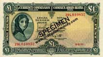 Currency Commission Ireland 1 Pound 1939