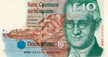 Central Bank of Ireland Ten Pounds 1999