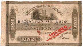 Ulster Bank one pound 1850