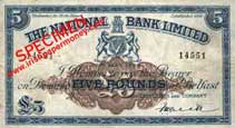 National Bank Five Pounds 1929