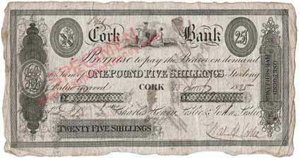 Cork Bank 25 Shillings 1825
