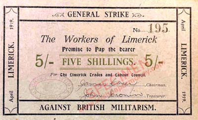 Limerick Soviet Notes 5 Shilling