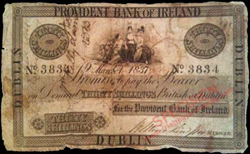 Provident Bank of Ireland, 30 Shillings, 1 March 1837