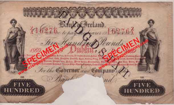 Bank of Ireland 500 Pound note