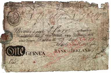 bank of ireland one guinea 1791