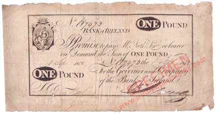 Bank of Ireland One Pound 1812