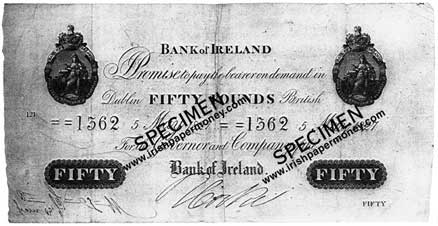 Bank of Ireland, 50 Pounds, 1827