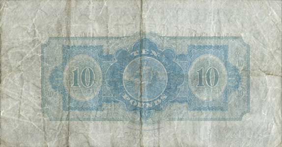Bank of Ireland Ten Pounds 1924 reverse