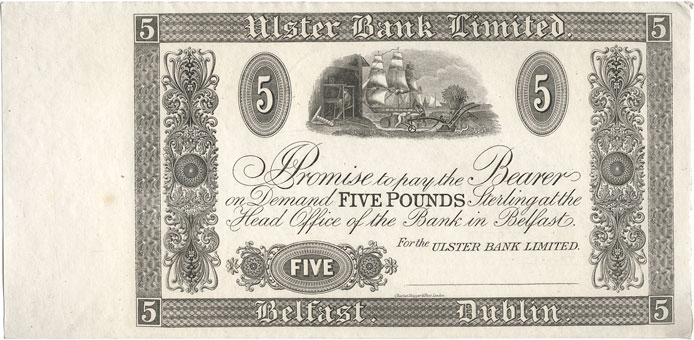 Ulster Bank Five Pounds proof 1920