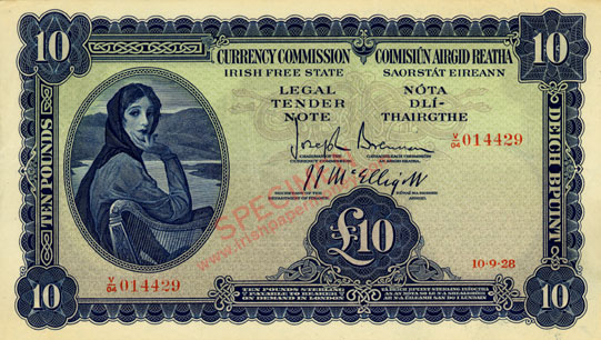 Currency Commission 10 Pounds 1928