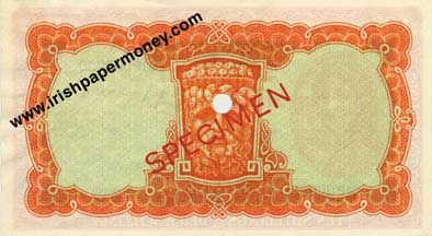 Central Bank of Ireland Ten Shillings Specimen 1962