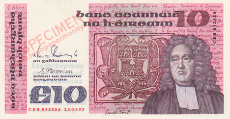 Central Bank of Ireland 10 Pounds 1992. Doyle, Cromien signatures. Final date 15.04.92