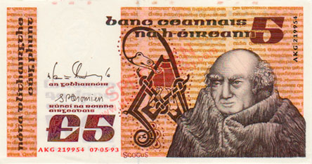 Central Bank of Ireland Five Pounds 1993. Doyle, Cromien signatures Last Date 07.05.93