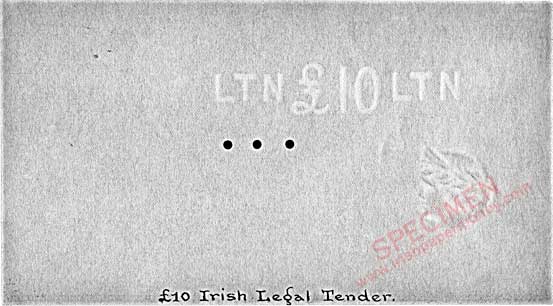 Lavery Irish 10 shilling note watermark