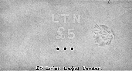 Lavery Irish 5 pound note watermarks