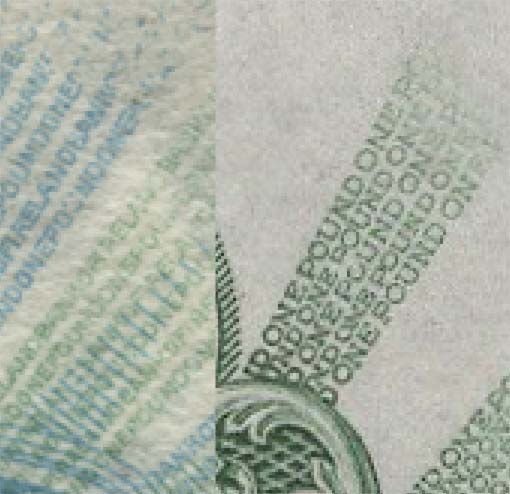 Ploughman pound note microprinting