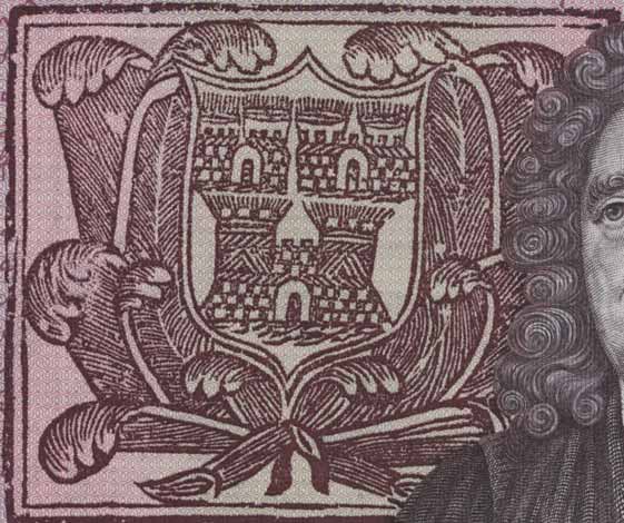 Symbol on the Swift 10 Pound note, Dublin castles