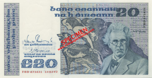 Yeats 20 Pound Note Last date 14 February 1992