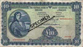 Central Bank of Ireland Ten Pounds 1960