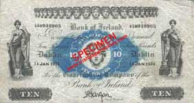 Bank of Ireland 10 Pounds 1924