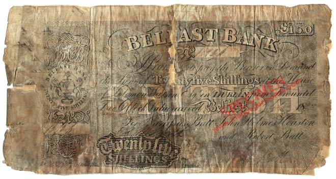 25 Shillings issued in 1827 by David Gordon & Co