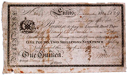Ennis Peter Blake One Guinea 1 March 1815