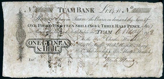 Ffrench's Bank Tuam One Guinea and Half 1812