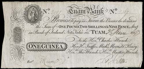 Ffrench's Bank Tuam One Guinea 25th June 1813