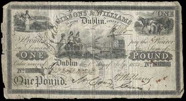 Gibbons & Williams One Pound 1st July 1833
