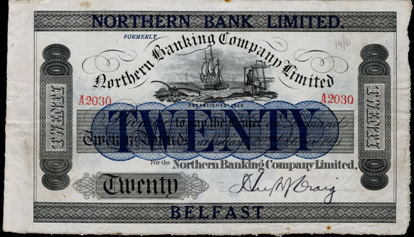 Northern Banking, 20 Pounds 1921