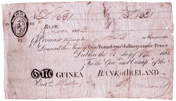 Bank of Ireland One Guinea 1803