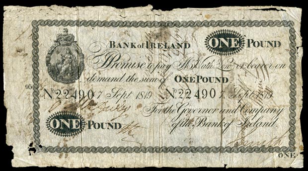 Bank of Ireland One Pound 5 May 1818