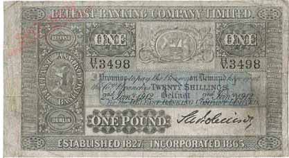 belfast banking company one pound 1912