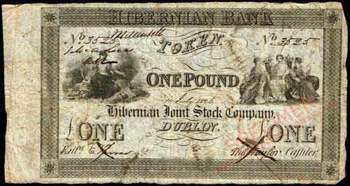 Hibernian Bank One Pound Token 10 July 1826