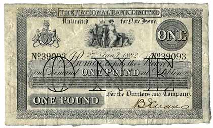 National Bank One Pound 1882
