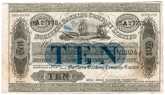 Northern Banking Company Limited Ten Pounds 1 Feb 1918