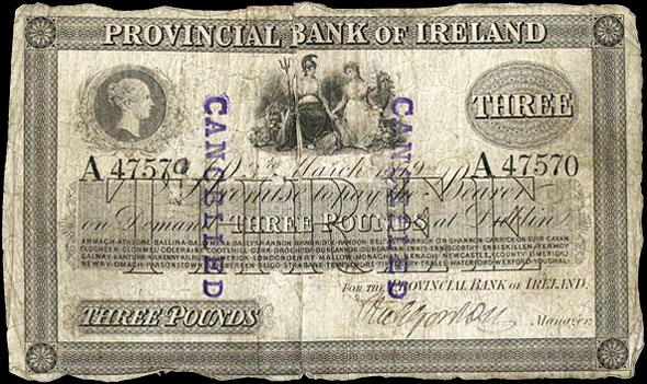 Provincial Bank of Ireland 3 Pounds 1879