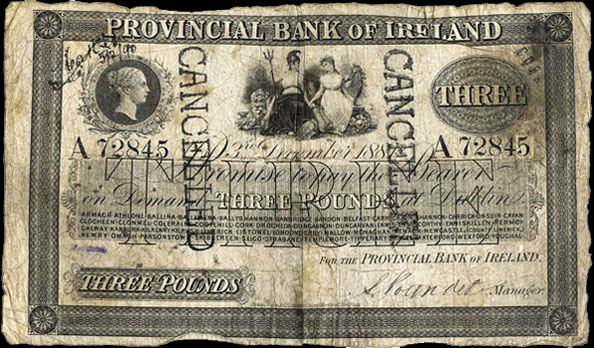 Provincial Bank of Ireland 3 Pounds 1881