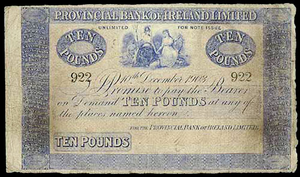 Provincial Bank of Ireland Limited 10 Pounds 1903