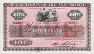 Provincial Bank of Ireland Five Pounds 1926
