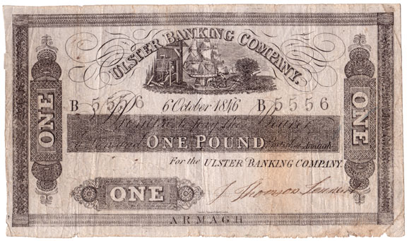 Ulster Banking Company One Pound 1846