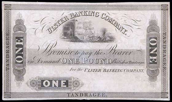 Ulster Banking Company One Pound 1836 Tandragee proof