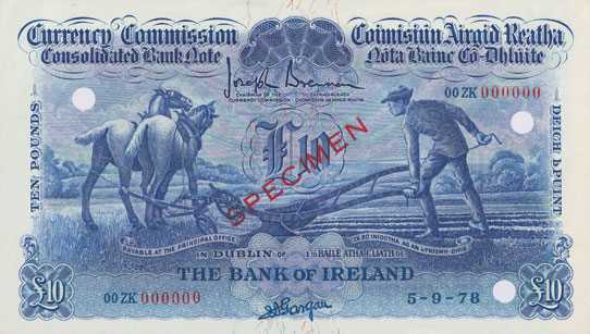 Currency Commission Consolidated Bank Note. Ten Pounds 1929