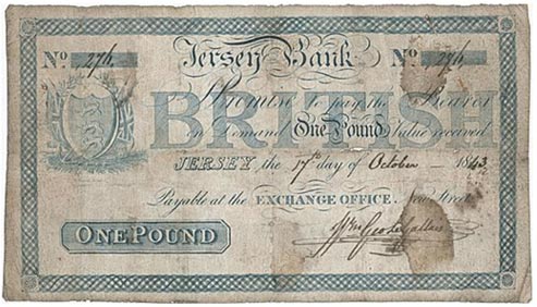 Jersey Bank, one pound, 1843